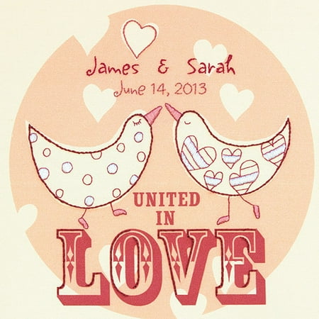 Dimensions Needlecrafts Embroidery Kit, Love Birds Wedding Record Multi-Colored