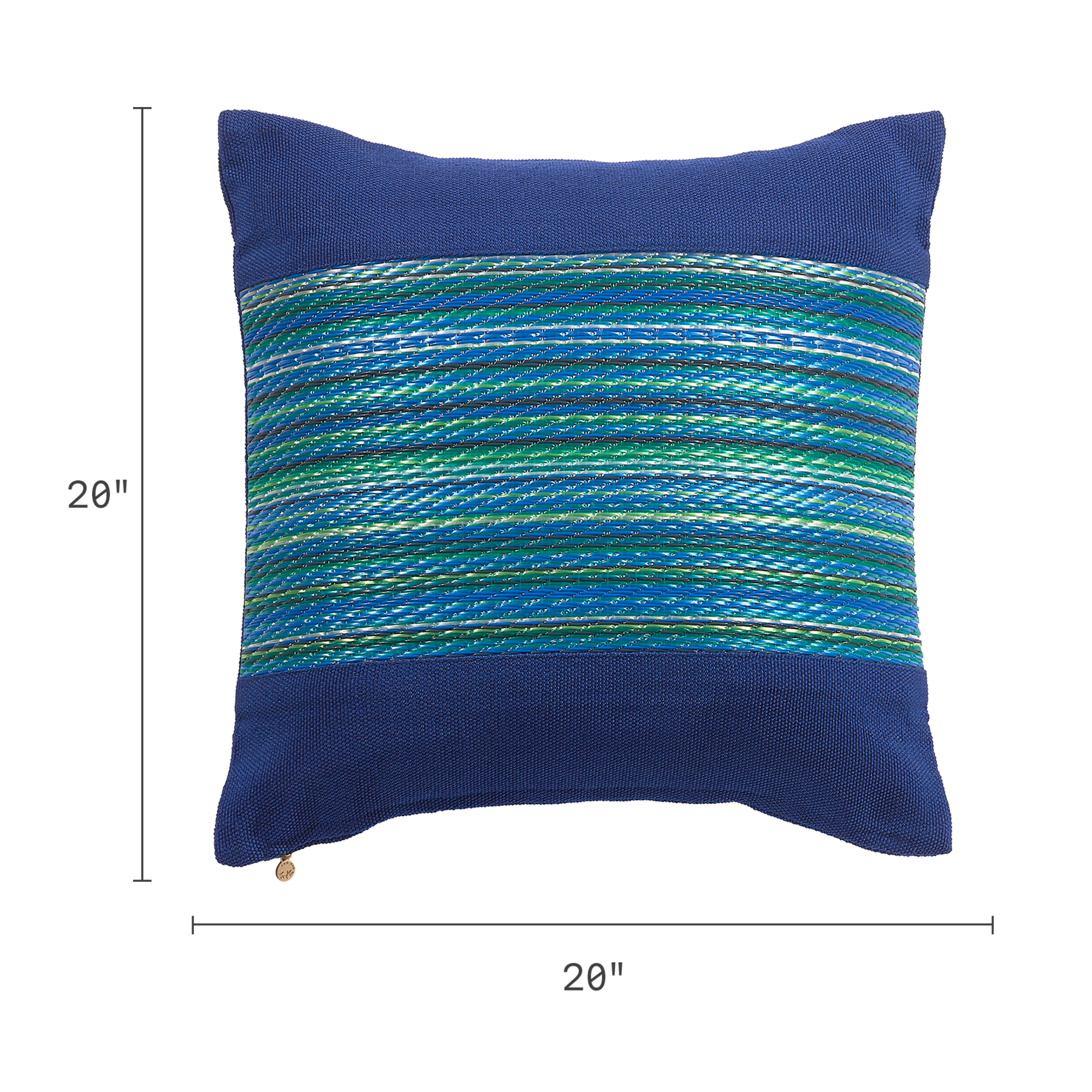 Fab Habitat Indoor/Outdoor Throw Pillow Made from Recycled Polyester Yarn - Double Sided, Stain Resistant, Machine Washable - Bohemian - Patio, Deck, Porch, Living Room - Cancun - Blue - (20" x 20")