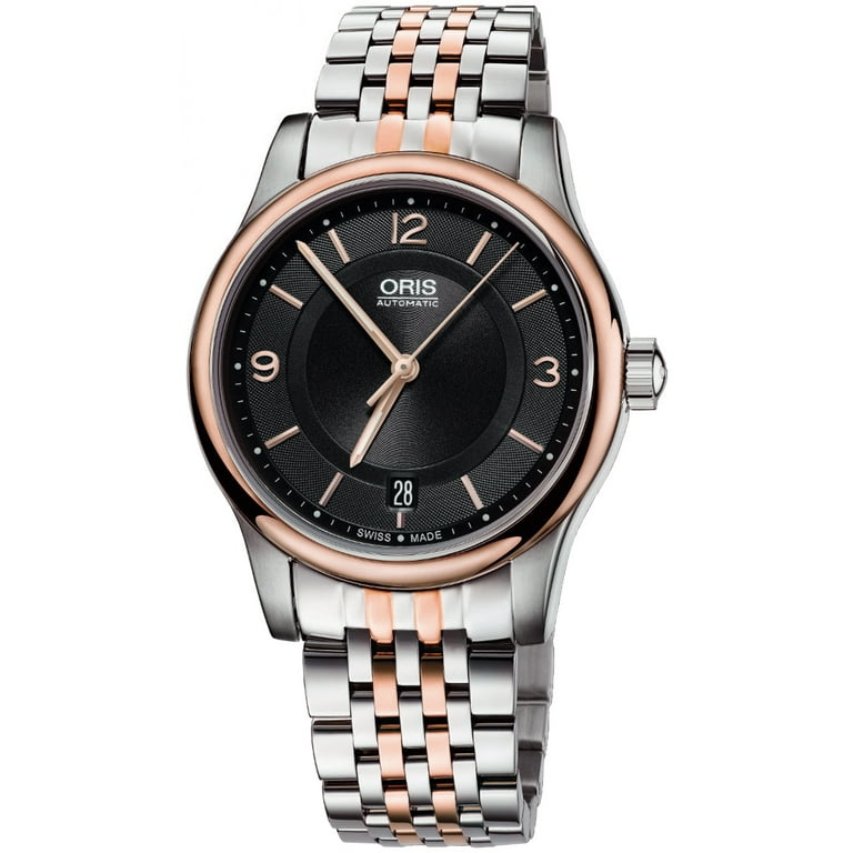 Oris Classic Date Automatic Steel Rose Gold Plated Mens Watch