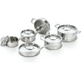 thumbnail image 2 of Lagostina Copper Core Pots and Pans, 5-Ply 11 Piece Stainless Steel Cookware Set, 2 of 8