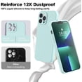 thumbnail image 3 of Compatible with iPhone 13 Pro Max Case, Premium Liquid Silicone Case [Velvety Touch] [2 Pcs 9H Tempered Glass Screen Protector], Camera All-Round Protection Shockproof Kit Case, Mint, 3 of 7