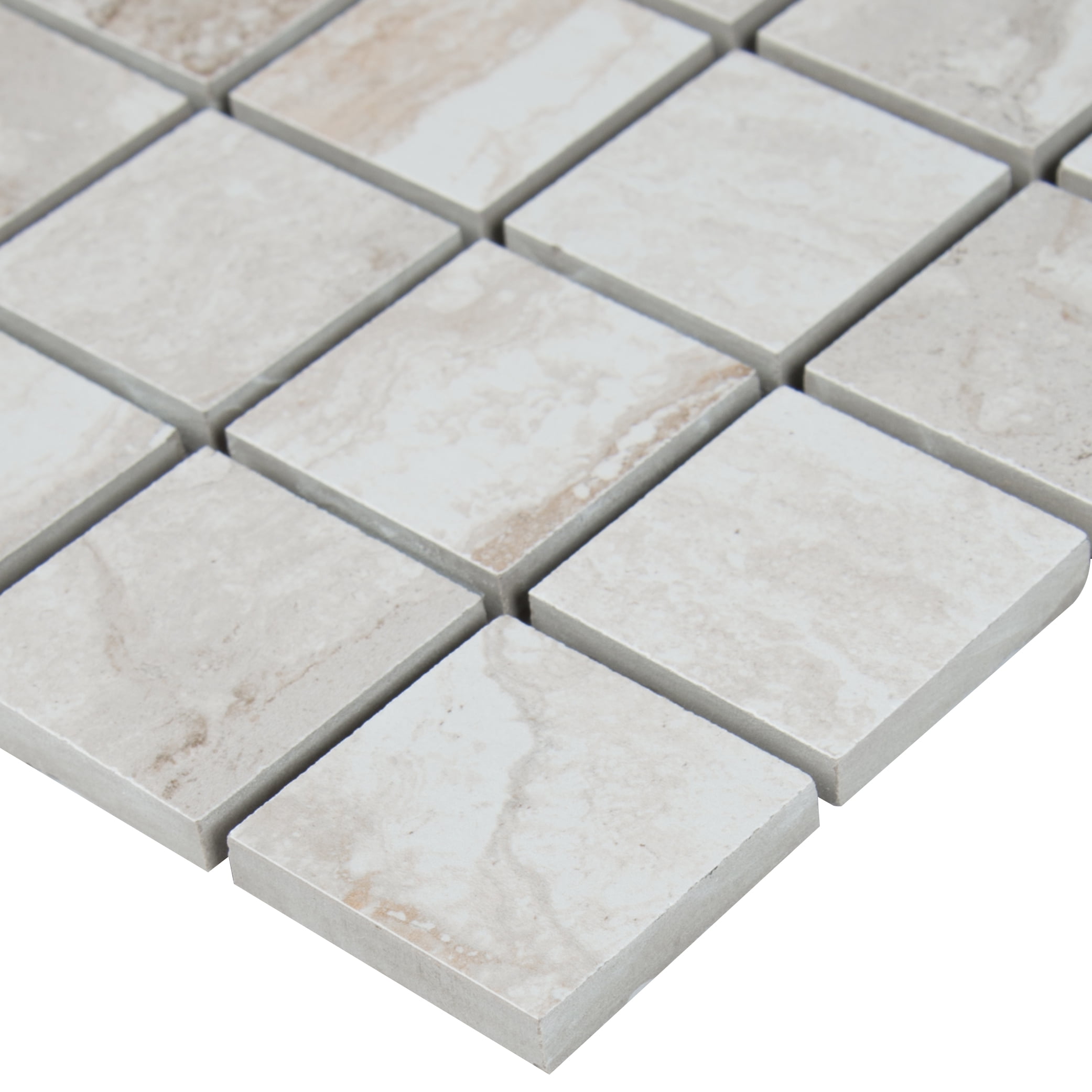 MSI Bernini Bianco 12 in. x 12 in. x 10 mm Glazed Porcelain Mesh-Mounted Mosaic Tile (8 sq. ft. / case)