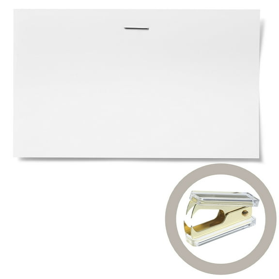 FESTFENDS 2Pcs White Staple Remover Mini Light Gold Acrylic Quiet Operation Office Supply