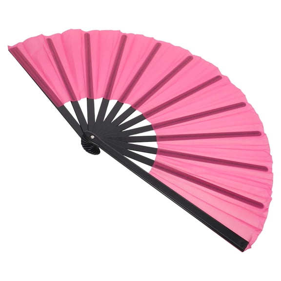 OUNONA Rosy Fabric Folding Hand Fan Decorative Fan for Wedding Favors, Dance, Festival, and Photo Props