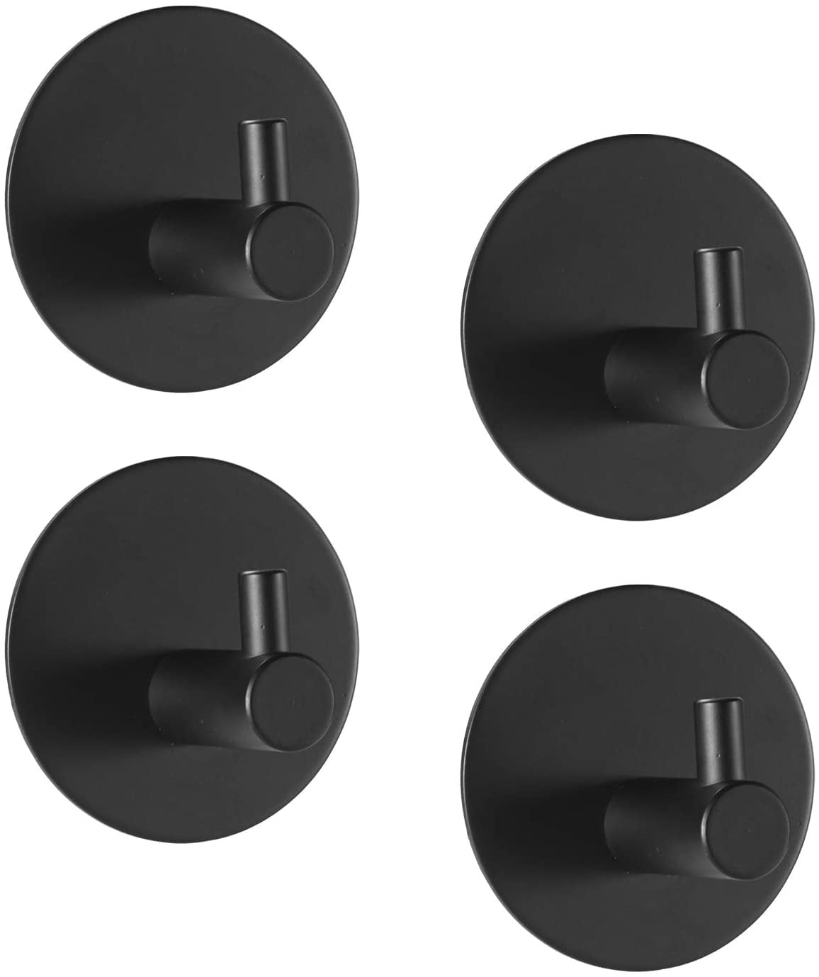 Tianlu 4pcs 3M Adhesive Hooks, Max 7kg Stainless Steel Self Adhesive Bathroom Wall Hooks, Towel