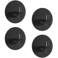 thumbnail image 1 of Ganchos adhesivos 3M de 4 piezas, capacidad máxima de 7 kg, ganchos autoadhesivos de acero inoxidable para baño, toallero con cinta adhesiva, color negro, 1 of 4