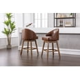 thumbnail image 3 of COOLMORE PU Leather Bar Stools - Brown Set of 2, 3 of 19