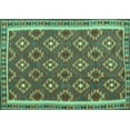 thumbnail image 1 of Ahgly Company Indoor Rectangle Oriental Turquoise Blue Traditional Area Rugs, 7' x 9', 1 of 4