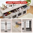 thumbnail image 3 of BouPower 58" Large Dog Crate Furniture, Double Dog Kennel Furniture with 2 Drawers and Removable Divider, XXL Heavy Duty Wood Dog Crate Table for 2 Dogs Indoor, 3 of 6
