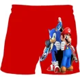 thumbnail image 3 of Pantalones de playa para niños de 4 a 14 años, pantalones cortos Sonic The Hedgehog, pantalones Harajuku para niñas y niños, estampado de dibujos animados en 3D, 3 of 5