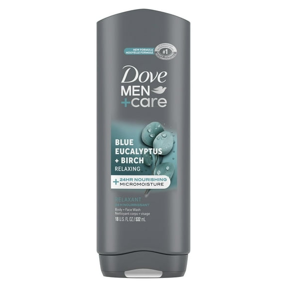 Dove Men+Care Purifying Hydrating Face & Body Wash for Men Charcoal & Clay, 18 oz