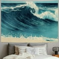 thumbnail image 2 of Fenyluxe  Ocean Tapestry Wall Hanging, Blue Japanese Sea Wave Surf Summer Season Beach Indian Wall Art Tapestries, The Great Wave Tapestry Decor for Bedroom Living Room Home Dorm  40x30inch, 2 of 6