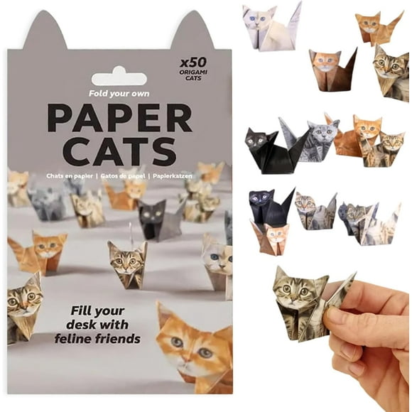 Hojas de Origami 3D Gatos de Origami 3D - Paquete de 50 Hojas