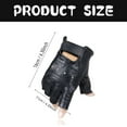 thumbnail image 3 of Clearance Hand protection equipment under $5,Dress Choice Fingerless Faux Leather Gloves Black Sports Biker Punk Gloves For Women Men Dress Choice Fingerless Faux Leather Gloves Black Sports Bi, 3 of 8