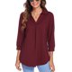thumbnail image 1 of Sexy Dance Top de mujer con manga 3/4 y blusa holgada con cuello en V, 1 of 7