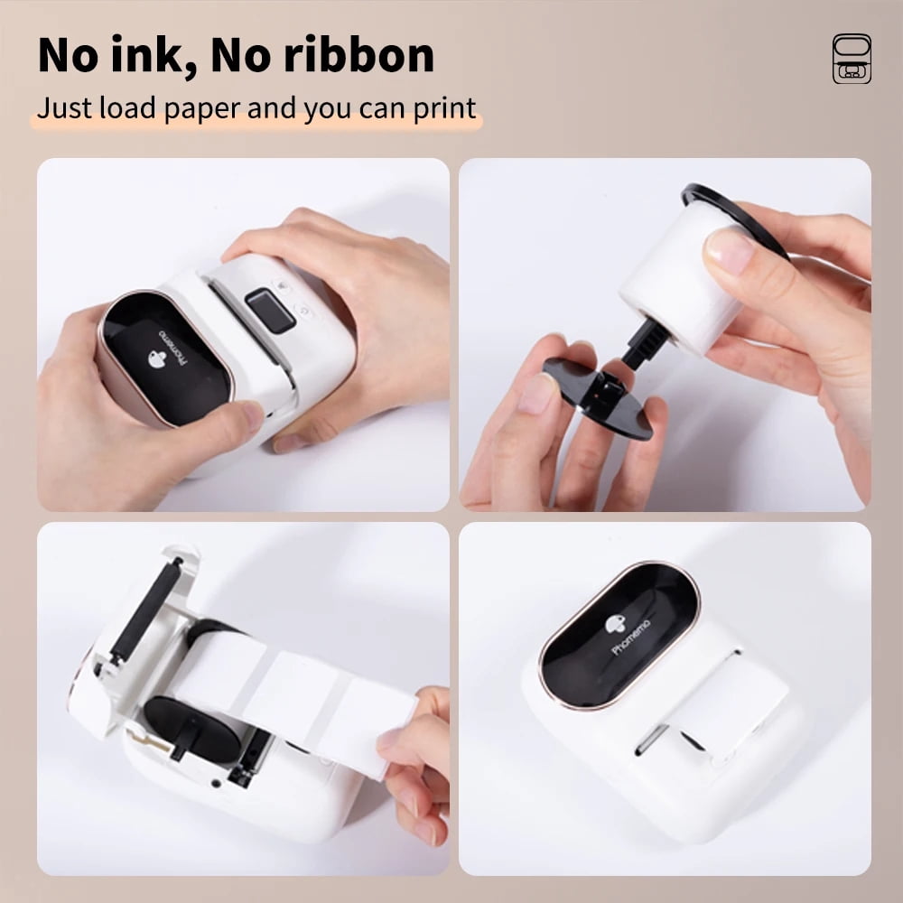 Phomemo M110 Portable Thermal Label Printer, Mini Barcode Sticker Printer for Business, School, Cable & Office Organization