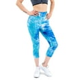 thumbnail image 3 of LAVA Tie Dye Leggings for Women High Waisted Butt Lifting Scrunch Yoga Pants Workout Textured Capri（Blue, XL), 3 of 7