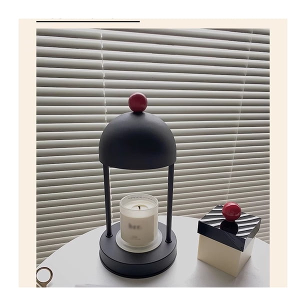Lámpara de cera derretida, lámpara de noche, lámpara de mesa, lámpara de noche, función de temporización, simple, premium, regulable, hierro negro