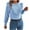 Blue, variant on Hvobtty Women Crew Neck Casual Long Sleeve Sweater Top, Women's Fashion Winter Casual Round Neck Elegant Solid Color Ruffled Long Sleeve Pullover Sweater