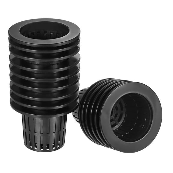 Uxcell Garden Slotted Mesh Cups Hydroponic Net Pots Plastic 4 Inch, Suitable for Planting, Black 15pcs