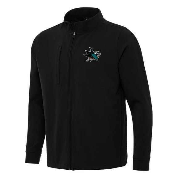 Men's Antigua Black San Jose Sharks Regard Full-Zip Jacket