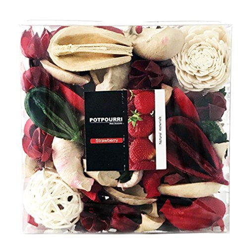 Qingbei Rina Christmas Potpourri,Strawberry Scented Potpourri Bowl Filler Dried Flowers,Home Fragrance Perfume Sachet of Petal, Winter Wedding Party Dinning Home Decor,9.8 Oz(Red)