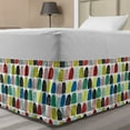 thumbnail image 1 of Colorful Bed Skirt, Abstract Pattern with Hand-drawn Shapes and Elements Hipster Doodle Artwork Print, Elastic Bedskirt Dust Ruffle Wrap Around for Bedding Decor, 4 Sizes, Multicolor, by Ambesonne, 1 of 2