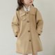 thumbnail image 1 of Cowsor Girls Long Trench Coat Single Breasted Oversized Windproof Classic Lapel Fall Overcoat, 1 of 7