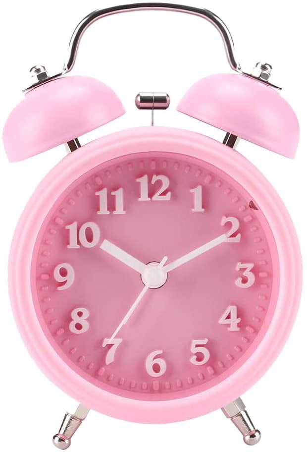 Alarm Clock for Kids, 4.9'' Twin Bell Alarm Clock No Ticking Movement