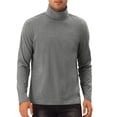 thumbnail image 1 of Camiseta de punto de manga larga con cuello alto Inspire Chic para hombres S Gris oscuro, 1 of 6