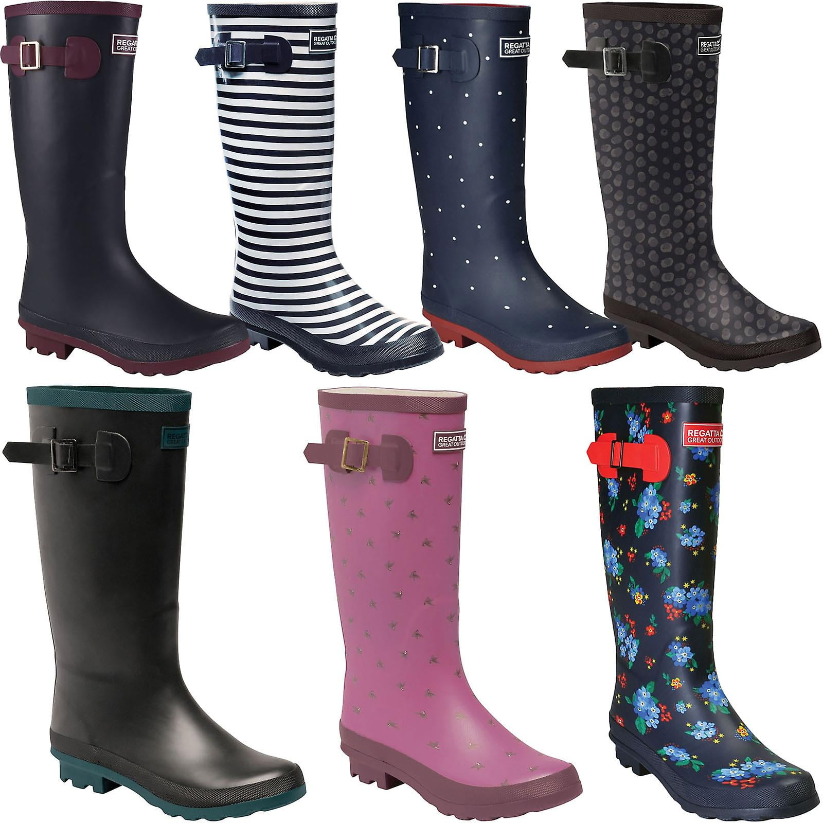 Regatta Womens Polka Dot Wellies Wide Fit Ladies Short Ankle