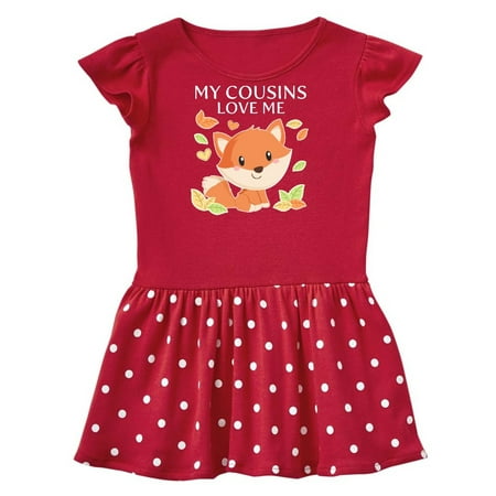 

Inktastic My Cousins Love Me- little fox Gift Toddler Girl Dress