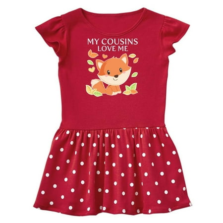 

Inktastic My Cousins Love Me- little fox Gift Toddler Girl Dress