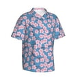thumbnail image 2 of Uemuo Orchids Flowers Printed Regular Fit Short Sleeve Casual Hawaiian Shirt for Men,Aloha shirt,Tropical shirt,Floral print shirt,Vacation Beach shirt-Large, 2 of 9