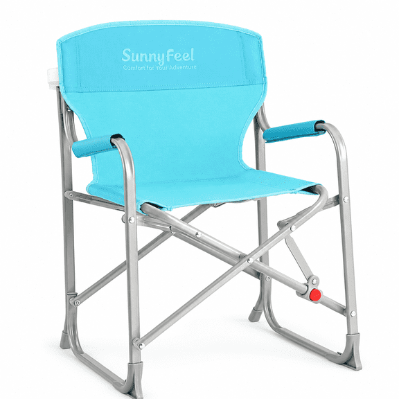 Sunnyfeel Portable Foldable Camping Chair for Children, Heavy Duty Fold Up Seat for Beach, Garden, Indoor & Outdoor, Blue