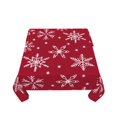 thumbnail image 4 of YFYANG Square Polyester Table Cloth, 54" x 54" Reusable Table Cover Kitchen Dining Room Red Winter Snowflake Pattern Decorative Tablecloths for Tables of 2-4 People, 4 of 8