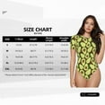 thumbnail image 5 of KLL Women 's Crew Neck Bodysuit Jumpsuits Avocado Print Short onesies Stretch T Shirts, 5 of 7