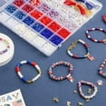 thumbnail image 3 of Jointown 2958 Pcs 4th of July Red White and Blue Beads Bracelet Making Kit with Clay Beads Glass Seed Beads Tattoo Stickers, Patriotic Beads for Jewelry Making with Letter Beads and Charms, 3 of 4