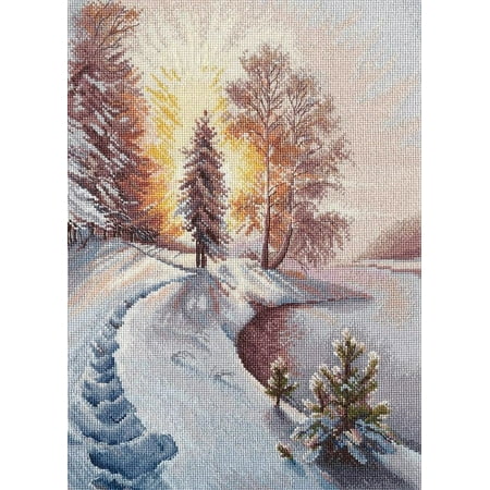 UPC: 4680021532603 | Counted Cross Stitch Kit Radiance 1376 Needlework Forest White Winter Tree Sun By Oven Nature Canvas Cotton Needle