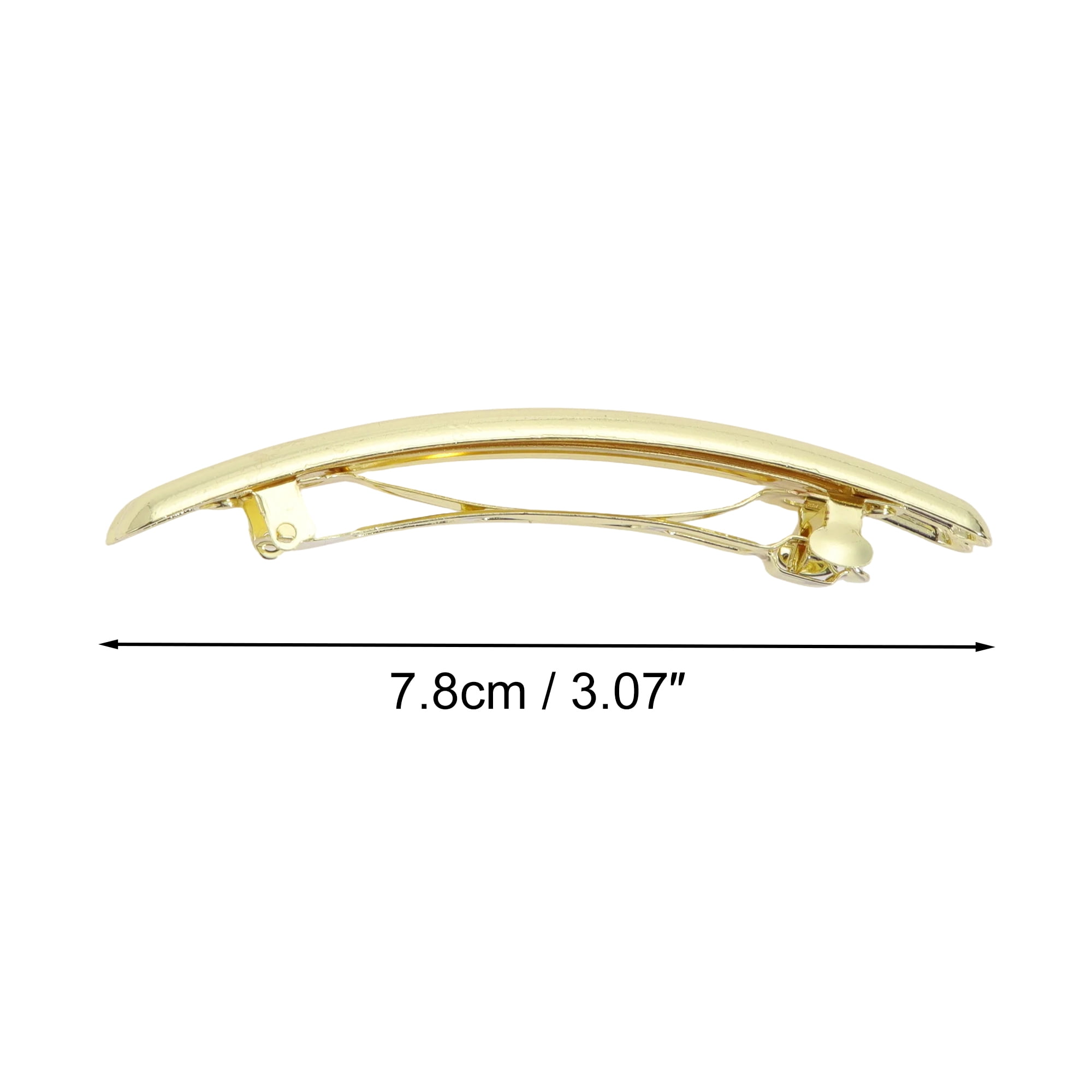 Unique Bargains Elegant Double Design Hair Barrettes in Gold Tone