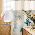 thumbnail image 3 of No Hook Shower Curtain, Teal Anchors Coastal Shower Curtains for Bathroom with See Through Top Window, Vintage Summer Beach Nautical Waterproof & Washable Bath Curtain Stand Up Stall 36"x72", 3 of 9