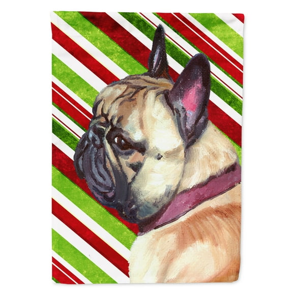French Bulldog Frenchie Candy Cane Holiday Christmas Garden Flag