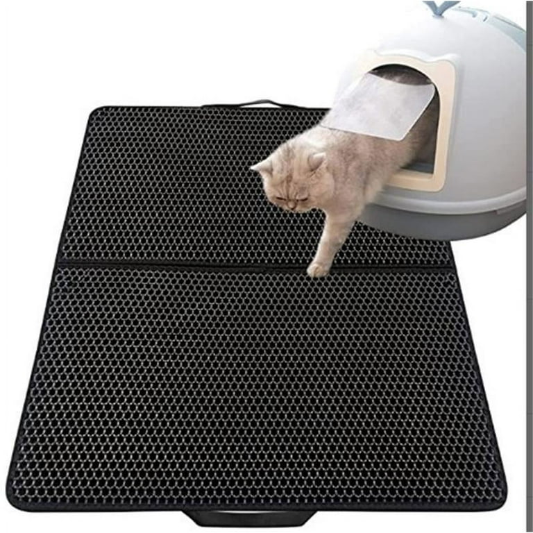 Primepets Cat Litter Trapping Mat, Double Layer Kitty Litter Trapper Pad,  Non-Slip,24x15 in,Black