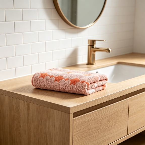 HOZVOMI Striped Corals Fleece Towel Unisex Household Face Towel Soft and Absorbent Ideal for Bathing and Hair Drying Practical and Decorative Accent for Everyday Use