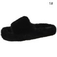 thumbnail image 2 of Woman House Sandals Fuzzy Non-skid Thick Open Toe Slides Cross Band Slippers, 2 of 10