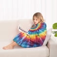 thumbnail image 4 of Colorful Tie Dye Mandala Pattern Blanket Hoodies for Kids 6-13YR Oversize Wearable Blanket Hoodies for Boys Girls Teens, 4 of 7