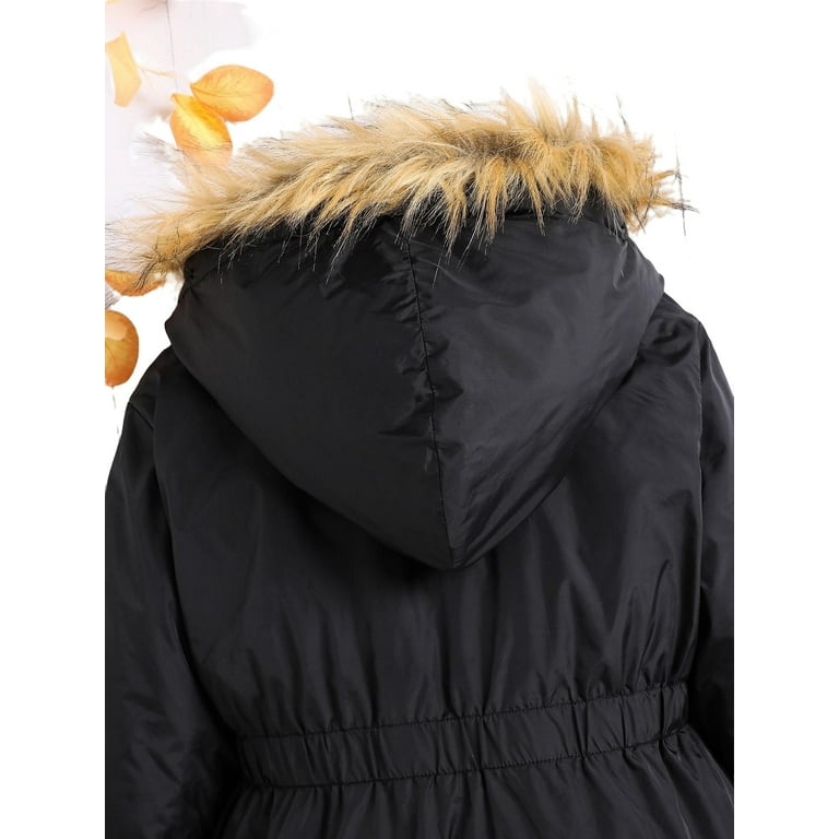 Girls plain black coat sales