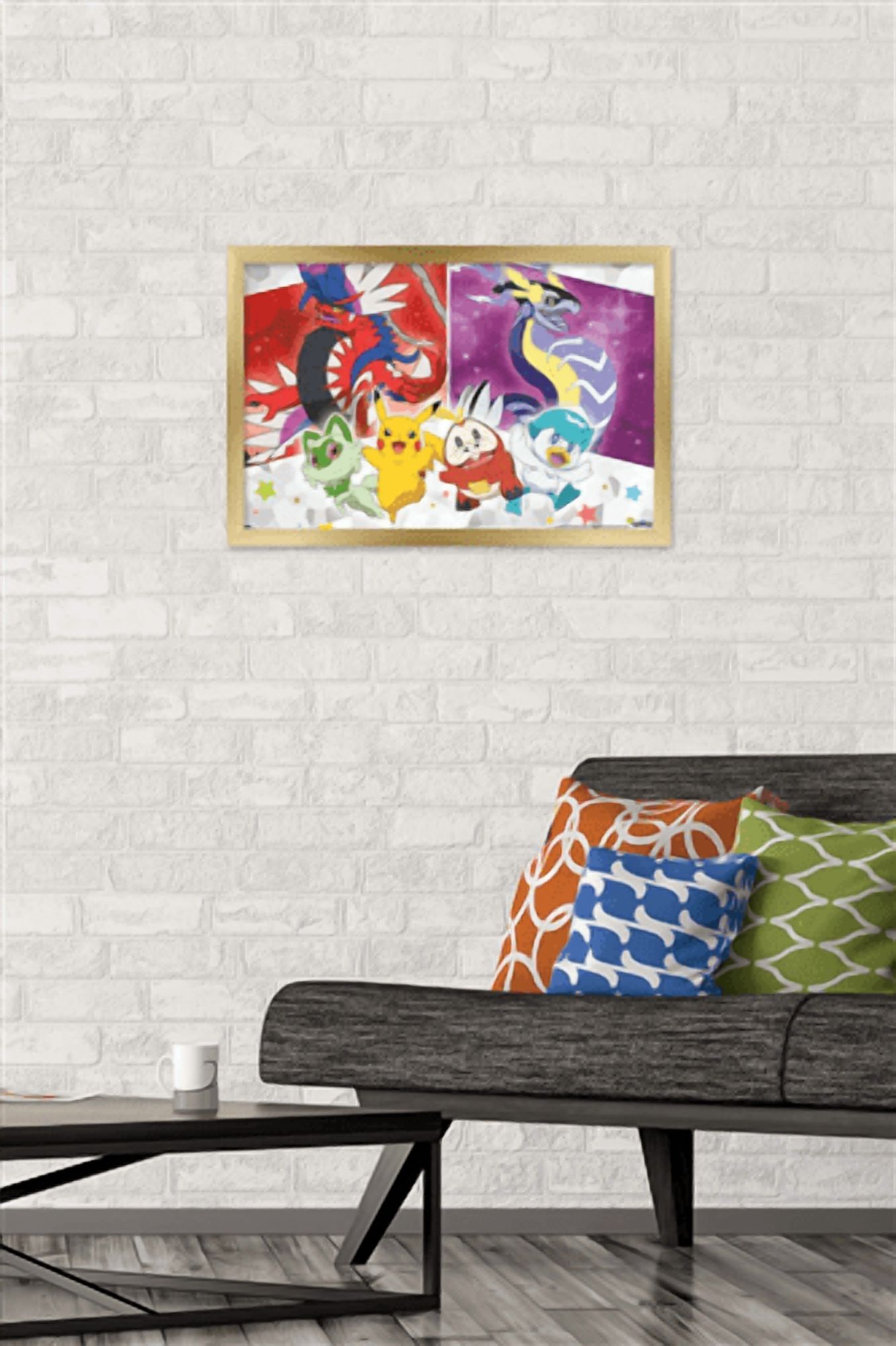 Pokemon - Group Sparkle Wall Poster, 14.725" x 22.375" Framed