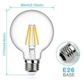 thumbnail image 4 of G25 LED Bulb Globe Dimmable Edison Light Bulbs 60W-75W Equivalent, 800Lm Super Bright, 2700K Warm White, E26 Medium Screw Base, 7Watt Omnidirectional Bathroom Vanity Mirror Light, 6-Pack, 4 of 7
