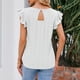thumbnail image 5 of Elegante camiseta de manga corta con cuello en V sólido para mujer Blusa suelta Tops OAVQHLG3B Store lin121212, 5 of 5